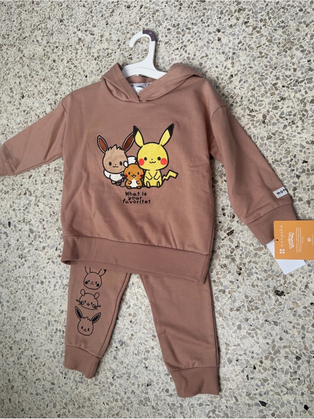 Pokemon Pikachu & Friends Brown Hoodie Set